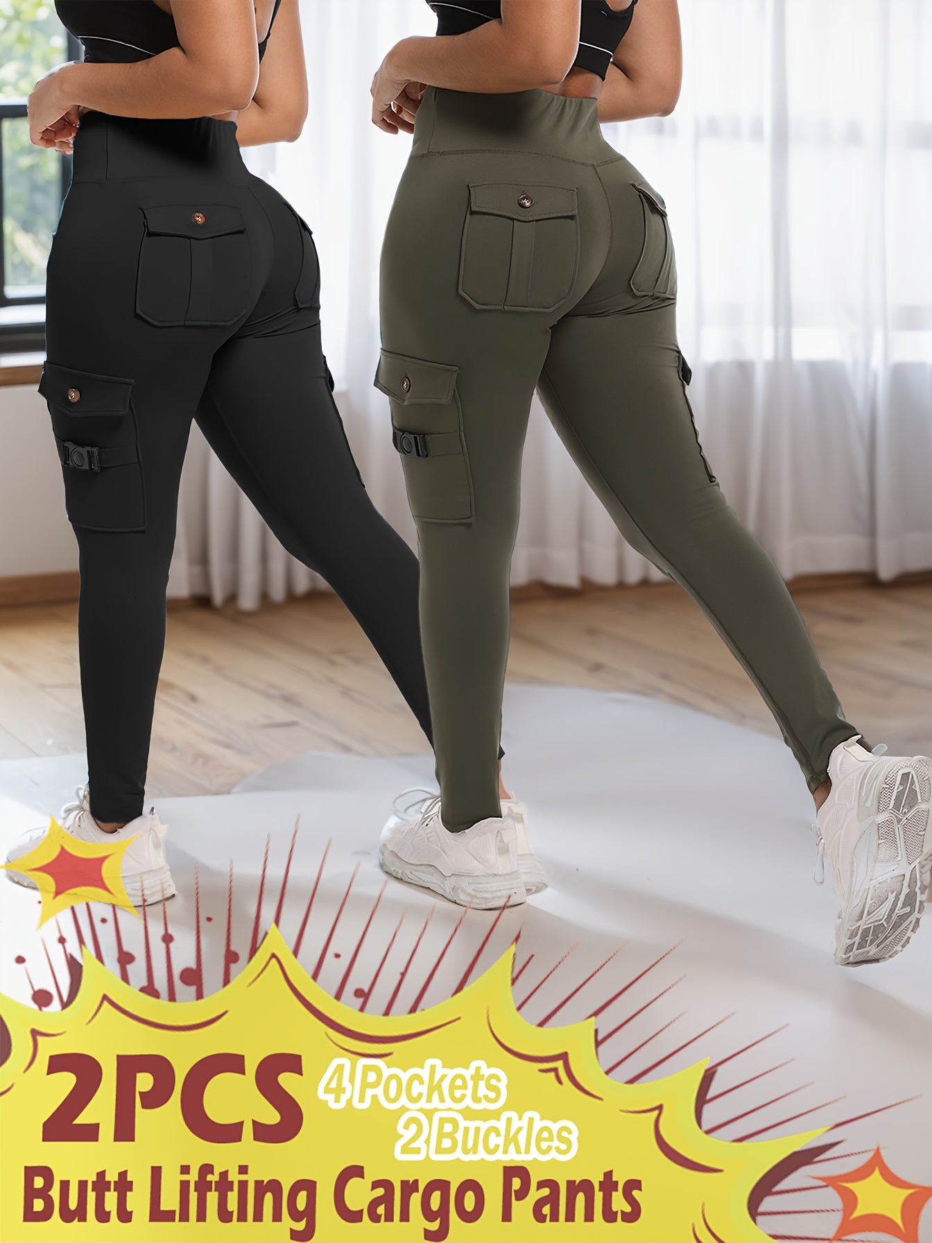 High Waist Work Yoga Tights with Zipper Pockets