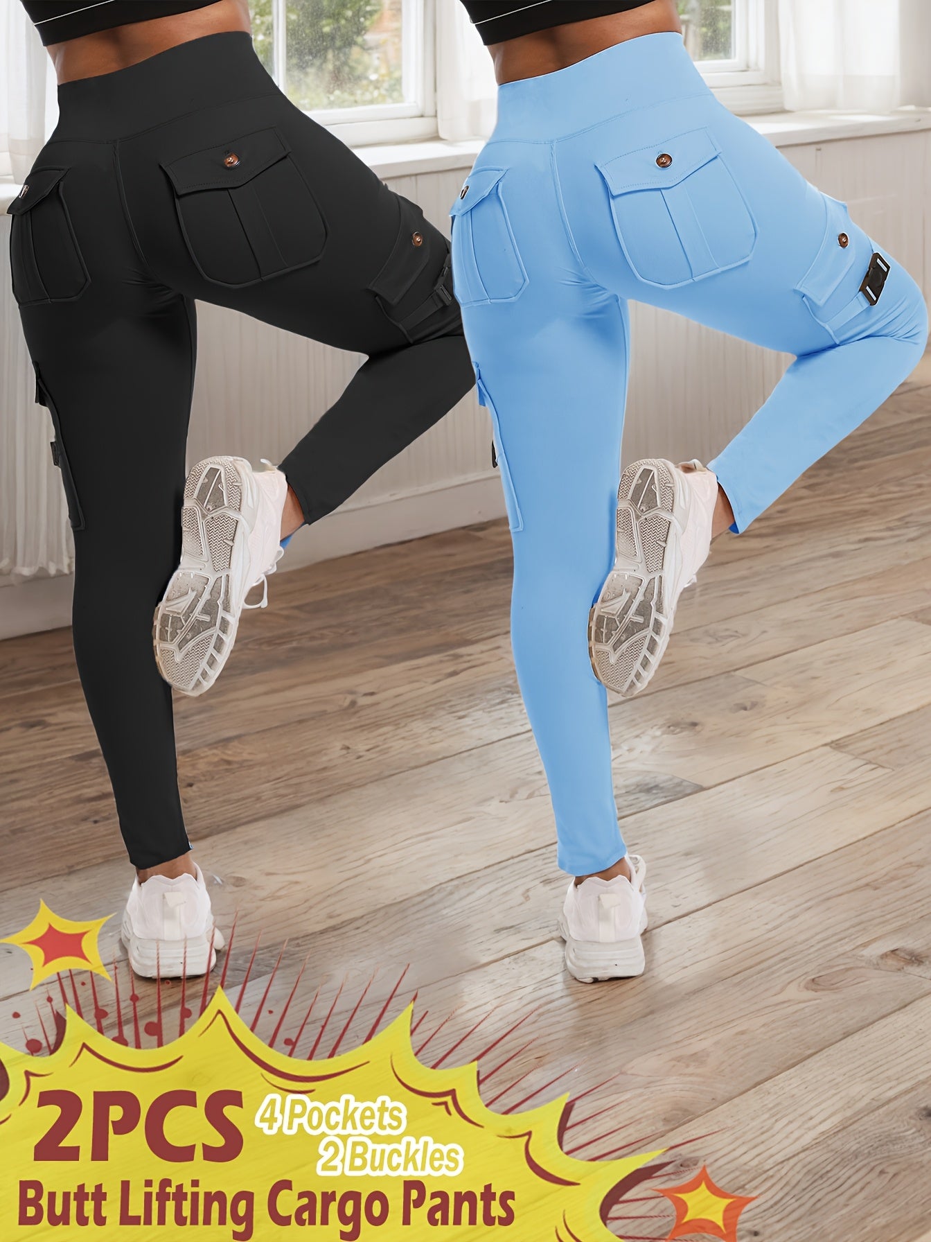 High Waist Work Yoga Tights with Zipper Pockets