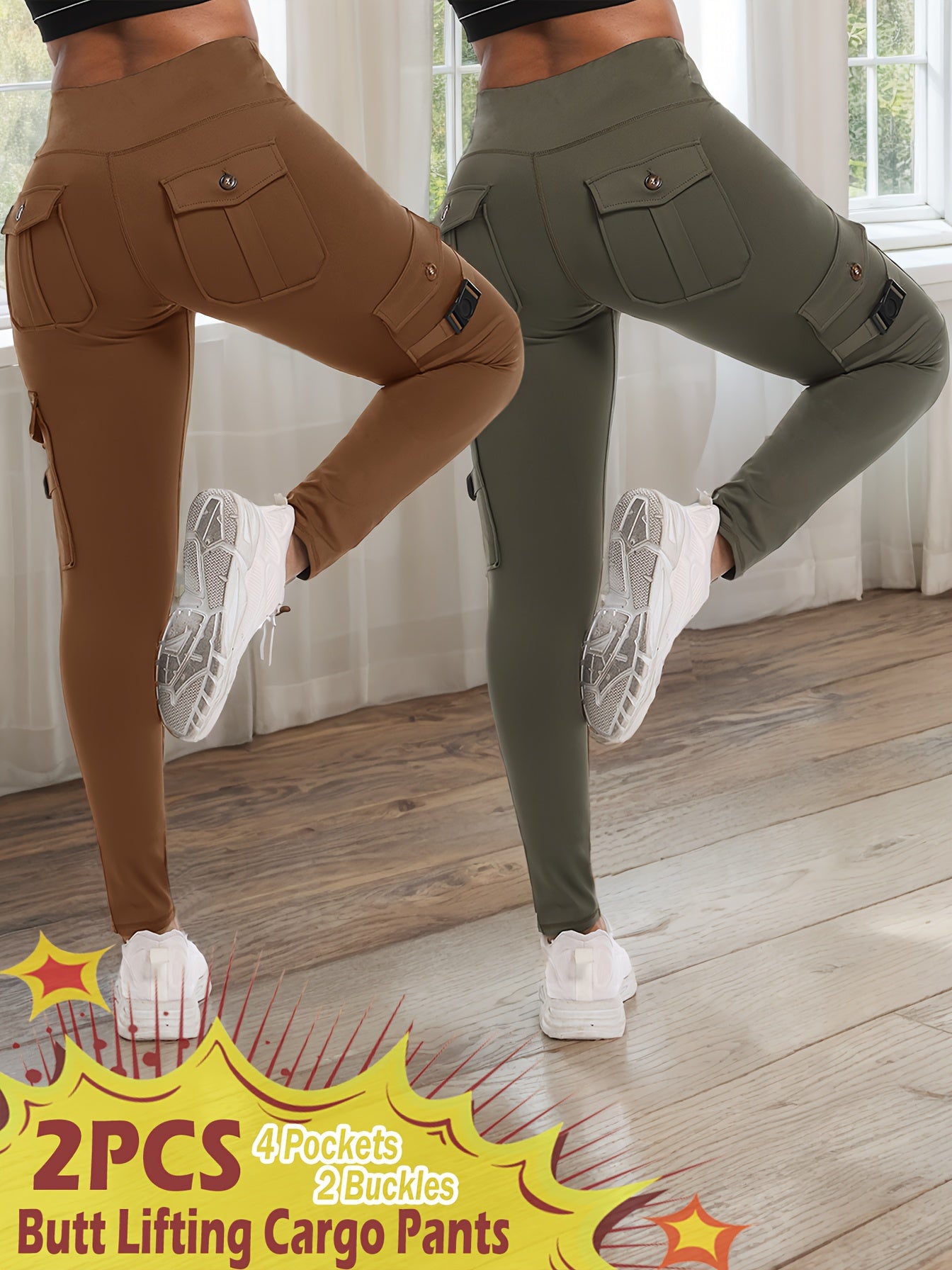 High Waist Work Yoga Tights with Zipper Pockets