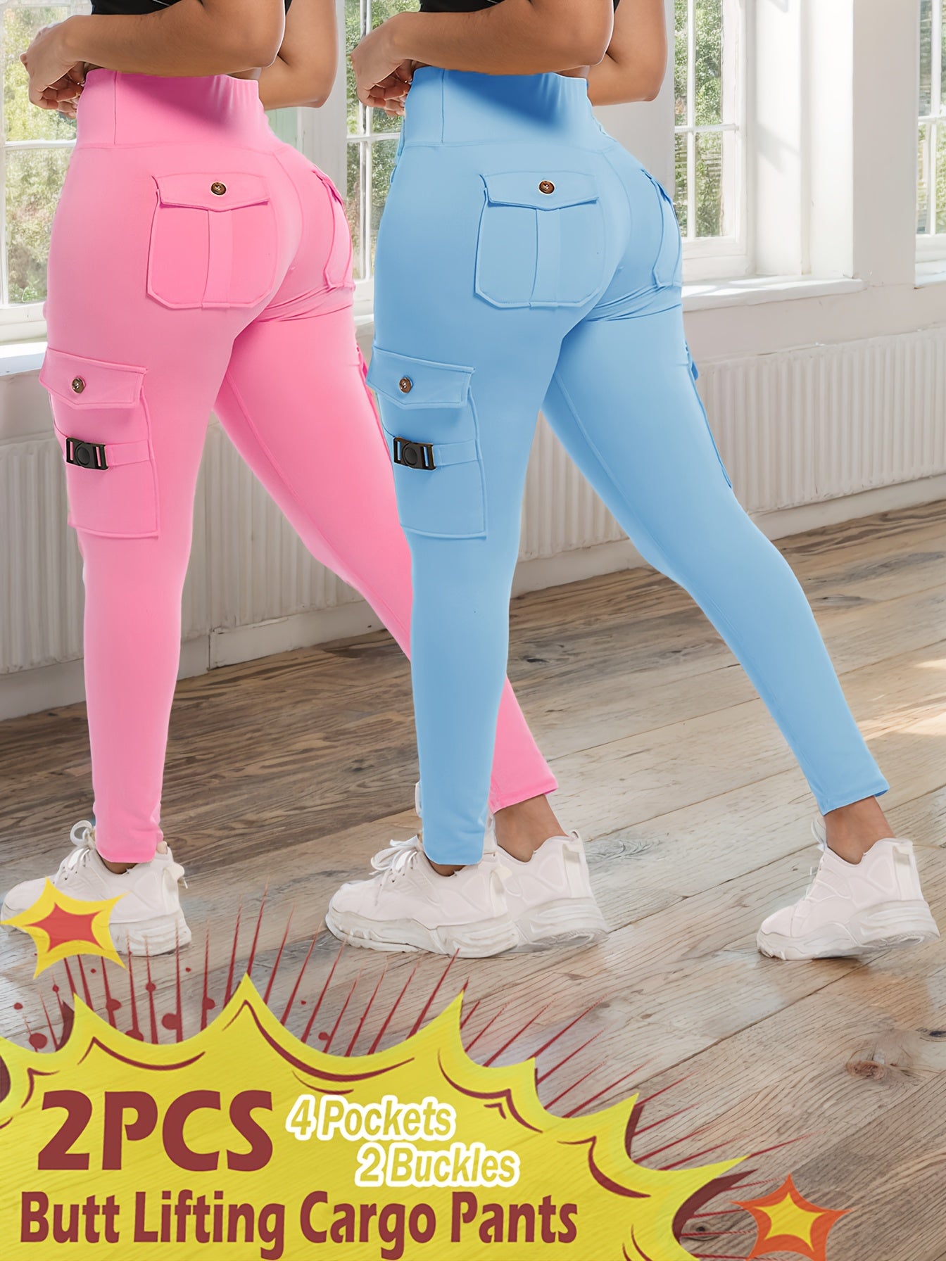 High Waist Work Yoga Tights with Zipper Pockets