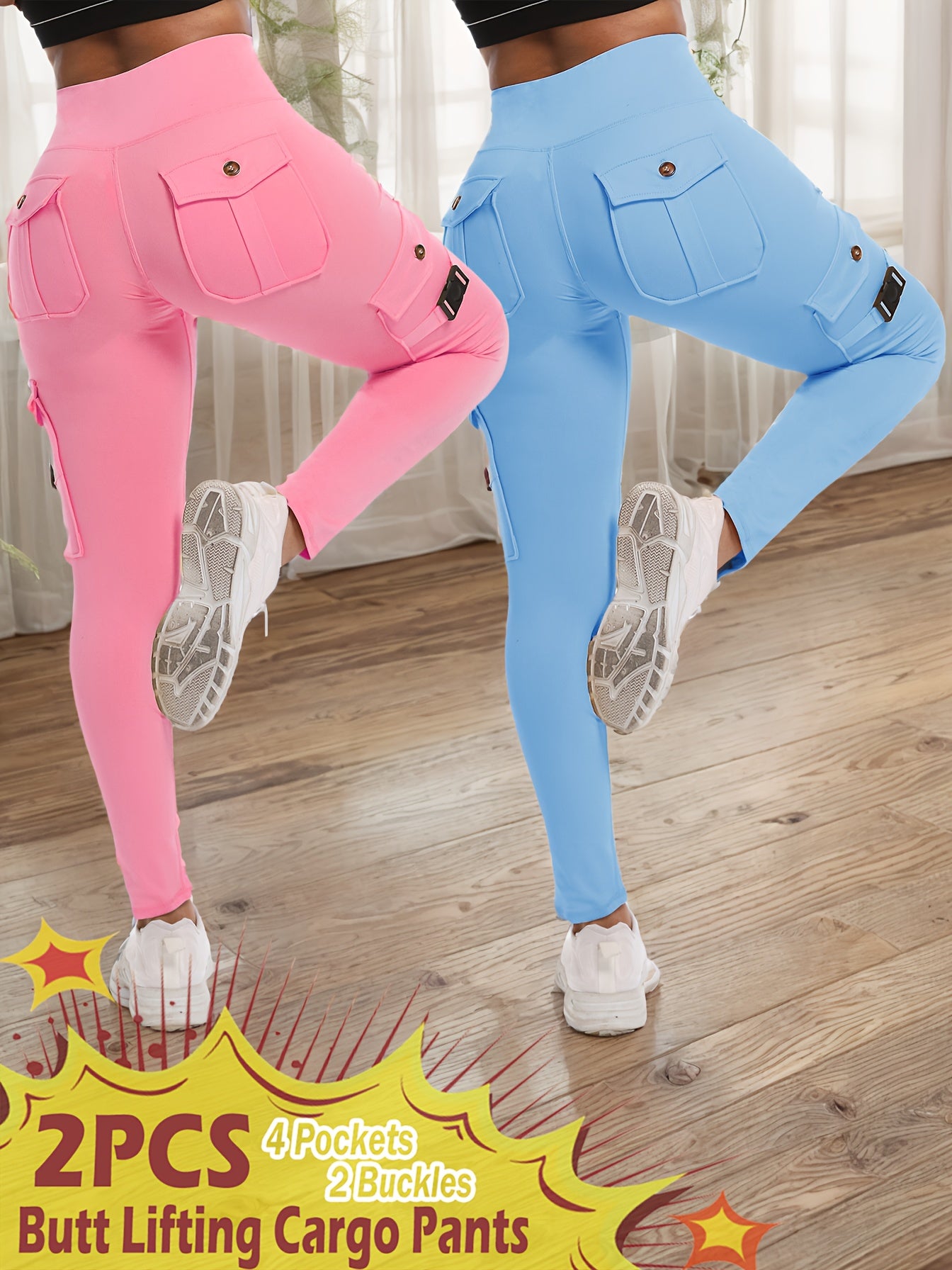High Waist Work Yoga Tights with Zipper Pockets