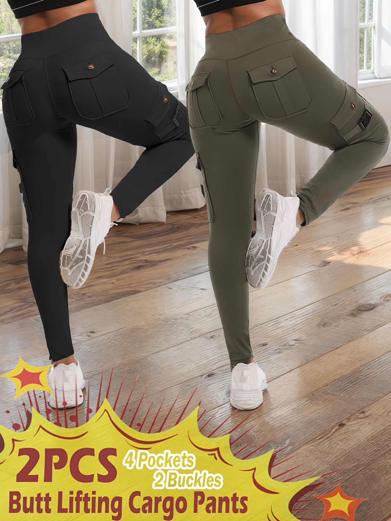 High Waist Work Yoga Tights with Zipper Pockets